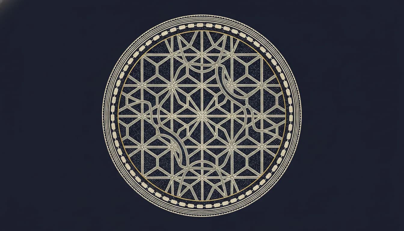 Gravure ancienne d'une pièce de monnaie frappée d'un motif géométrique